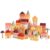 Aieocoi 155 Pieces Wooden Blocks Set, Pink Colored Building Toys with Water-Based Paint for Ages 3+, Large Variety Shapes with Storage Bag, Montessori Inspired Educational Gift (Aie-07)