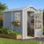 AIRAJ 4×6 FT Outdoor Storage Shed,Resin Storage Shed with Floor/Window/Vent/Roof Rainwater Drainage/Lockable Door,All-Weather Plastic Garden Sheds,for Yard,Garden,Poolside,Lawn Mower,Seasonal Items