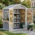 AIRAJ 6×4 FT Outdoor Storage Shed,Resin Storage Shed with Floor/Window/Vent/Roof Rainwater Drainage/Lockable Door,All-Weather Plastic Garden Sheds,for Yard,Garden,Poolside,Lawn Mower,Seasonal Items