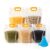 Airtight Grain Storage Bags with Handle, Reusable rice, grains, and legumes Storage Bags, Stand-up grain storage bag, ideal for kitchen (5L, 5 Pcs)