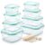 AISOON 16 Pcs (pack of 8) Glass Food Storage Containers with Lids, Meal Prep Containers,Leak Proof, Dishwasher Safe Glass Food,Oven/Microwave/Freezer Safe((8 Lids & 8 Containers)