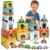 Aizweb Toddler Sorting&Stacking Toys with Magnetic Wooden Vehicle,Cars&Community Helpers,STEM Building Blocks,Educational Learning Montessori Gifts for 1 2 3 Year Old Boys Girls Preschool Kindergarten
