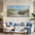 AJAZIKO Coastal Canvas Wall Art Paintings – Beach Wall Pictures for Living Room with and Ocean Themes – Boat Wall Decor and Ocean Wall Art for Home Artwork for Walls 24×48IN