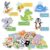 AKAYOK 90 Pcs Wild & Farm Animals Felt Board Story Pieces Set for Toddlers, Preschool & Kindergarten, Precut Felt Animals with Storage Pouch & Self Adhesive Dots Flannel Board Felt Toys