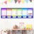AKAYOK Classroom Pocket Chart with 6 Clear Pockets – 57×18 Wall Organizer for Teachers, Homeschool & Office | Fits 8.5×11 Papers, Posters, Artwork Display (Blue-6 Pockets)