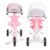 AKLOSIPY Tricycle with Push Handle, Music & Lights, Canopy, Wide EVA Wheels for Toddlers 18 Months to 5 Years (Pink)