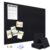 AKONEGE Felt Bulletin Board Tiles 12 Pack, 48″ x 36″ Cork Board Alternative, DIY Pin Board Wall Tiles for Photo Wall, Vision Board, Dorm Room & Home Office Decor, Stick-On with Adhesive Tabs, Black
