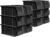 Akro-Mils 30230 AkroBins Plastic Storage Bins, Space-Saving Stackable Bins for Garage, Pantry, Craft Organization, 11″ x 5″ x 5″, Black, 12-Pack