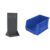 Akro-Mils 36″x32″x75″ Louvered Steel Double Sided Floor Rack Organizer with 6-Pack of 18″x11″x10″ AkroBins Stackable Plastic Storage Bins (Blue), Organization Bundle for Garage, Workshop, Classroom
