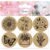 Aladine – 6 Round Wooden Stamps Spring – Craft – Happy New Year, Merry Christmas – 01911