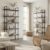 Alaterre 5 Tier Bookshelf w/Rustic Etagere Wooden Shelves Set of 2, Brown