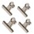 Alaviitsi Silver Metal Binder Clips 4 Pack, 3 Inch Heavy Duty Polished Iron Paper Clamps for Photos Journals Office Scrapbook Crafts