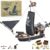 ALEYOOTECHE 408 PCS Skeleton Corsair Pirate Ship Building Set, Sailboat Model Kit with Cannons, Nautical Adventure Boat Construction Blocks Set for Adults & Teens Collections Enthusiasts