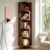 ALKSDNQ Corner Bookshelf, 6-Tier Modern Corner Book Shelf with Baffle