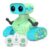 ALLCELE Robot Toys, Rechargeable RC Robots for Kids Boys, Remote Control Toy with Music and LED Eyes, Ideal Gift for Children-Green Blue