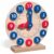 Almencla Children Wooden Time Teaching Clock Toy with Numbered Dial Minute Markers Movable Hands Wood Base Early Math Learning Aid Suitable for Preschool Teaching homeschooling Parent Child Play