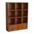 Almencla Desktop Organizer Wooden Storage Box With Drawers Desk Organizer Tabletop Cabinet Storage Unit Solid Wood Construction With Metal Knob Handles, Straight Nine Grids Two Drawers