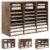 Alpeir Classroom Mailbox 27 Slots with Removable Shelves, Rustic Brown
