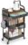 ALVOROG 2-Pack 3 Tier Rolling Utility Carts with Wheels, Pegboards, Hooks & Baskets, Includes Basic Cart and Drawer Cart with Wood Top
