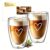 ALYBSOO Double Walled Glass Coffee Mugs Heart – Set of 2, 12oz Insulated Latte Macchiato Glasses, Cute Espresso Cappuccino Cups, Housewarming Birthday Wedding Christmas Anniversary Coffee Gifts