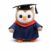 Amagogo Academic Robe Doll Graduation Owl Stuffed Animal Toy Figurine Keepsake with Cap and Gown Soft Polyester PP Cotton Filling Lightweight Build Suitable, Red V-Neck