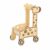 Amagogo Children Simulation Cart Wooden Cart Kids Play Cart with Push Handle Wheels and Open Storage for Sorting and Storytelling Suitable for Home playroom Preschool Daycare, Giraffe Shopping Cart