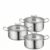 Amagogo Kitchen Cooking Utensils Stainless Steel Cookware Set Pots Pans Stockpot Saucepan With Glass Lids Even Heating Induction Ready Sturdy Side Handles, Silver Handle, 16-18-20CM
