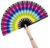 Amajiji Large Folding Hand Rave Fan Popping Fan for Line Dancing Clacking Fans for Dance,Party,Decoration,Festival (Ａperture)