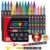 Amamao Acrylic Paint Markers, Soft Brush Tip Pens and Markers, Acrylic Paint Pens for Wood, Stone, Canvas, Glass, Fabric, Egg, Rock Painting and DIY Crafts Art Supplies (24)