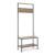 Amazon Basics Entry Bench with Hooks, Hall Tree with Shoe Storage, Steel Frame, Oak Finish