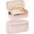 Amazon Basics Large Capacity Pencil Case with Durable Zipper, Multi-Compartment Pouch for School Supplies, Storage Space, Easy to Carry, Rose Mild