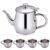 Ameble Portable 330ml Stainless Steel Long Spout Kids Tea Set with Filter Screen & 4 70ml Cups for Children Camping Home Kids Tea Set Includes Portable ml Stainless Steel Long spout teapot with filte