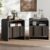 AMERLIFE Fluted Night Stand Set 2 with Storage Drawers, Modern Small Nightstand & Bedside Table with Open Shelf, Curved Profile Design & Pine Handles, Wood End Table for Bedroom, Black