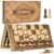 AMEROUS 15” Magnetic Wooden Chess & Checkers Game Set -2 Extra Queens -24 Cherkers Pieces – Chessmen Storage Slots, Beginner Chess Set for Kids and Adults, Classic 2 in 1 Board Games