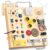 AMGAMGTS Wooden Montessori Busy Board with 17 LED Lights for Toddlers