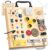 AMGAMGTS Wooden Montessori Busy Board with 17 LED Lights for Toddlers