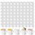 Amyhill 100 Set Disposable Tea Cups with Spoons 2 oz Mini Plastic Cup Bulk with Handle Hard Plastic Coffee Mug Disposable Square Espresso Mug for Tea Party Catering(White)