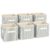 Amyhill 6 Pack Basics Collapsible Fabric Storage Bins with Handles Green Striped Foldable Storage Cubes 11 Inch Closet Decorative Organizer Baskets for Shelves Units and Home