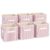Amyhill 6 Pack Pink Striped Basics Collapsible Fabric Storage Bins