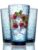Amyoole Drinking Glasses Set of 8, 16oz Blue Hammered Glass Cup for Kitchen