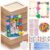 Aneco 48 Pack Wooden Picture Frames for Crafts DIY Unfinished Painting Craft Kit with Acrylic Paint Foam Rhinestone Stickers Brushes Paintings Tools Set for Kids Painting, DIY Art Projects