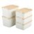 ANMINY 5PCS Plastic Storage Bins Containers with Lids, Large Storage Organization Bins Boxes, Lidded Plastic Storage Baskets for Closet Shelves Desktop, Wheat Lids, 2M + 3S