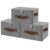 ANMINY Small Fabric Storage Box Bins with Zipper Lid, Washable Gray, 3PCS