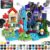 Annexfun 200PCS Magnetic Blocks with Light Up Blocks – Magnetic Building Blocks, Magnetic Cubes STEM Sensory Learning Toys for Kids, Birthday Gifts for Boys and Girls Ages 3+