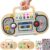 Ansee Busy Board Montessori Toys for Toddlers, Wooden Sensory Toys with LED Light, Switches, Music, Labyrinth, Adjust Volume, 2 DIY Stickers, Learning Travel Toys