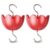 Ant Moat for Hummingbird Feeders, Metal Ant Guard for Hummingbird, Hummingbird Feeder Accessory Hooks, Insect Guard with Large Capacity, Red 4 OZ x 2 Pack