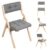 Anvazise 2‑Pack Padded Wooden Folding Chairs with Cushioned Seat, Gray Comfortable Foldable Chairs for Indoor Kitchen, Office, Dining, Wedding & Party Events