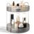 Anyoifax Rotating Makeup Organizer for Vanity, 2 Tier Perfume Skincare Storage for Women, Bathroom Counter Organizer, 360 Spinning Cosmetic Holder for Dresser Countertop, Gray