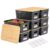 Anysig 8 Pack Plastic Storage Bins with Bamboo Lids, 5.2 QT Stackable Bins