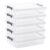 Anywish Citylife Storage Bins with Lids,6 Quart Clear Sensory Bins,Plastic Bins for Arts Crafts Organizers,Stackable Storage Containers for Home, Office, School, and Scrapbook Clear White,5 Packs